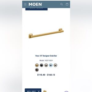 Moen bathroom 18’ gold grab bar install instructions & hardware included